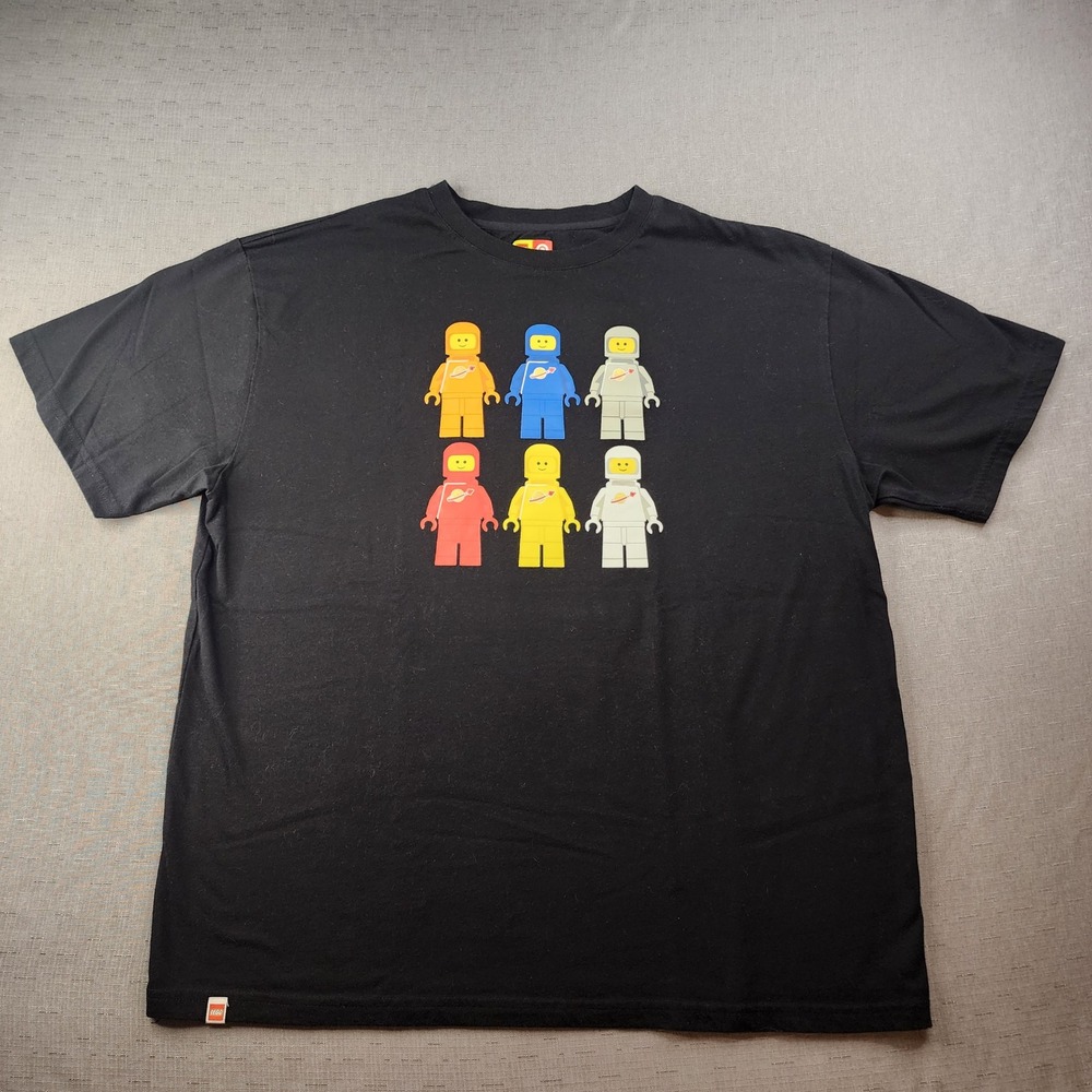 Lego Astronaut Mini Figures Graphic T Shirt Black Space Nasa Streetwear Mens L